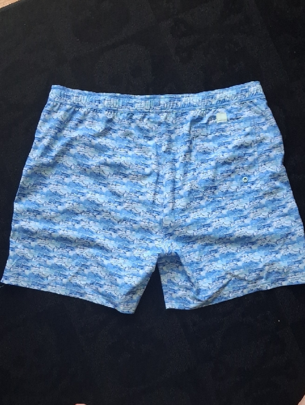 Johnston & Murphy Blue Shark-Pattern Swim Trunks - Picture 8 of 9